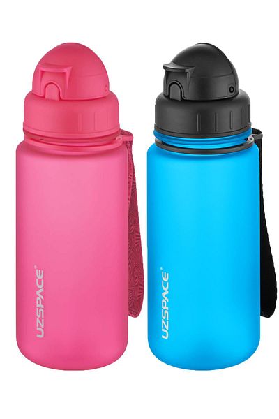 Uzspace 2-Piece Tritan Flask Set with Straw 400 Ml Fiftyfifty