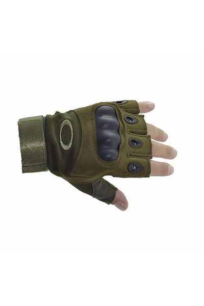 Mude Unisex Green Half Finger Tactical Gloves