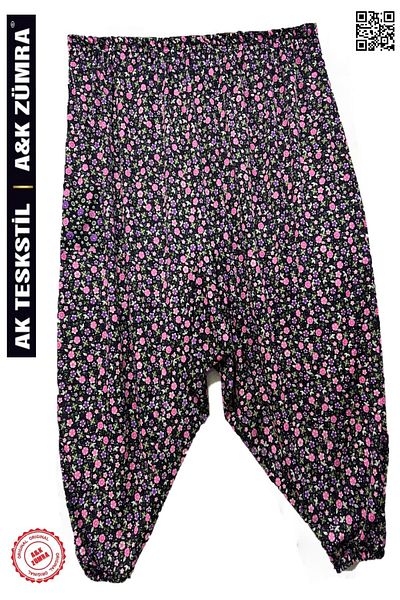A&K ZÜMRA Floral Micro Jersey Marime Mare Model Mamă Şalvar