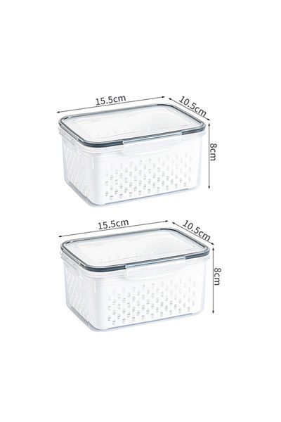 Choice 2Pcs 850ML Refrigerator Storage Box Fridge Organizer Fresh Vegetable Fruit Boxes Drain Basket Storag