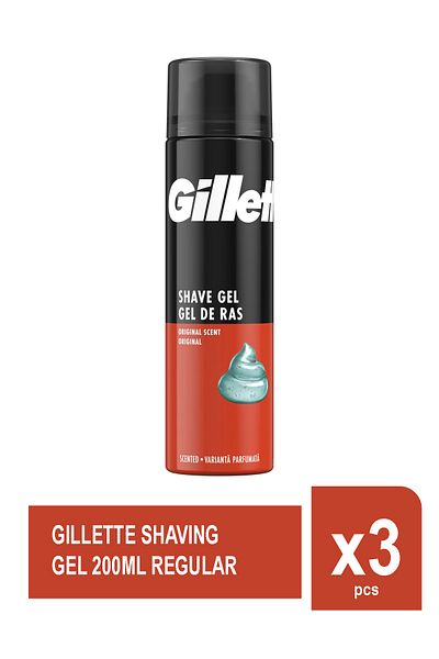 Gillette SHAVING GEL 200ML REGULAR X 3