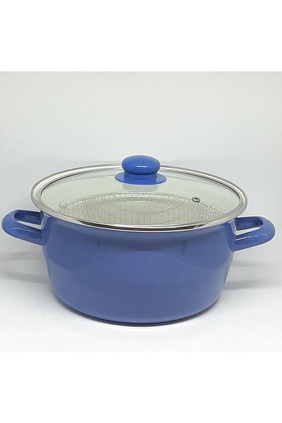 Avşar Enamel House 24 cm 3.7 Liter Dark Blue Enamel Pot