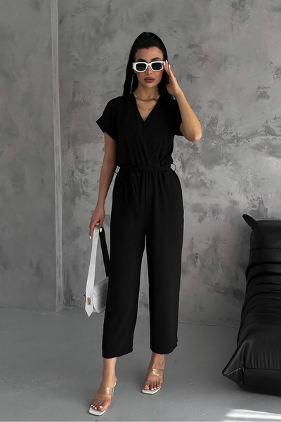 Neşeli Butik بذلة أيروبين بتفاصيل جلد ساكس للسيدات NBTG7035