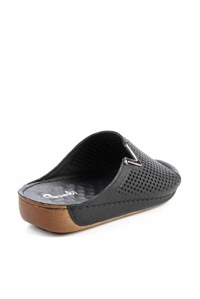 Bambi Siyah Leather Kadın Terlik K04278222203