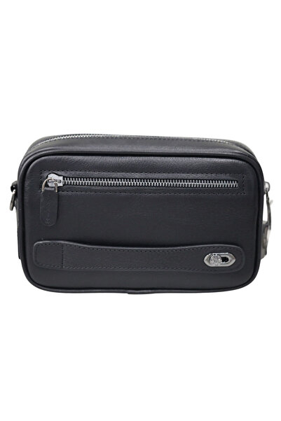 GUARD Black Genuine Leather Unisex Handbag with Combination - Grd 250308 Wt1857