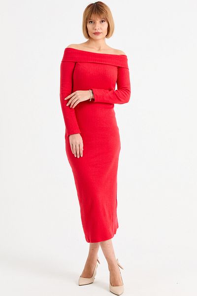 DPARİS Madonna Collar Ribbed Dress