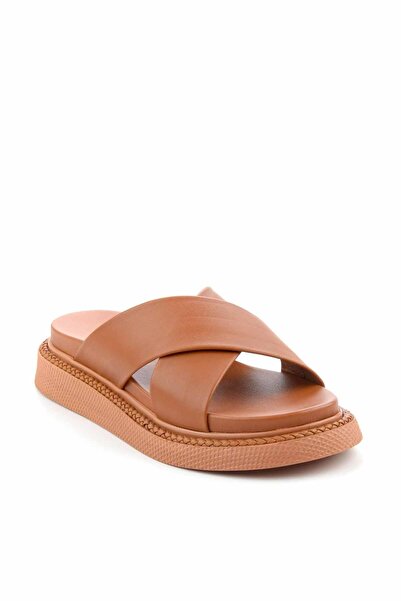Bambi Taba Leather Kadın Terlik K04291060003