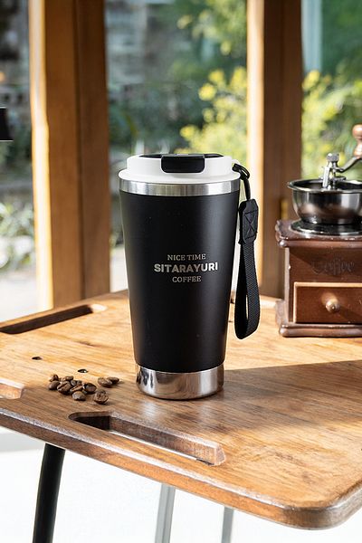 Vadi Stainless Steel Heat Insulated Thermos Office Mug with Uncovered Lid 580 ml