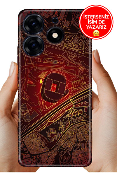 TECNO Spark 10 Pro Kılıf Desenli Baskılı Kamera Korumalı Silikon Sarı Kırmızı...