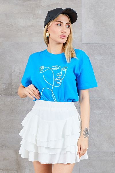 DPARİS Tricou cu broderie Silhouette