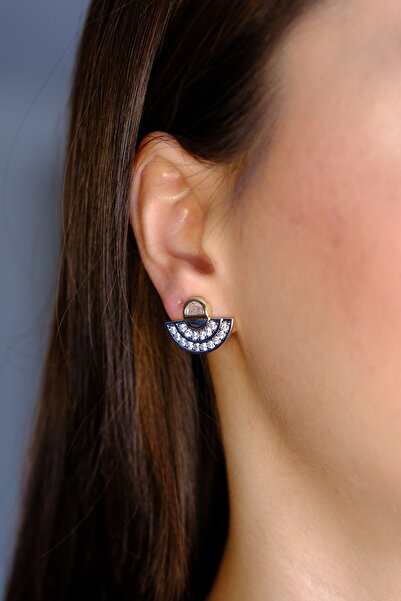 mysteriajewelry ZİRKON TAŞ DETAYLI YELPAZE ÇELİK KÜPE