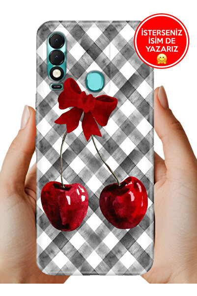 TECNO Spark 8T (KG6p) Kılıf Desenli Baskılı Kamera Korumalı Silikon Kiraz Masası