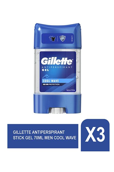Gillette ANTIPERSPIRANT STICK GEL 70ML MEN COOL WAVE X 3