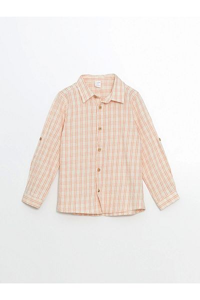 LC Waikiki Lcw Kids Ecru Gabardine Stripe Boy's Shirt
