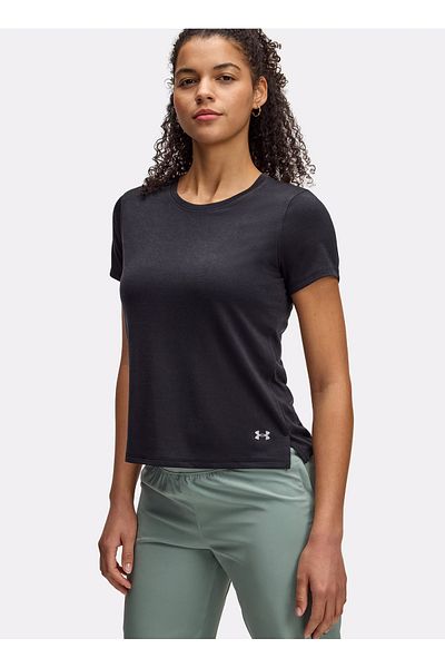 Under Armour 1386337-001 UA Launch Camo Shortsle Черно с кръгла яка Прилепваща дамска тениска