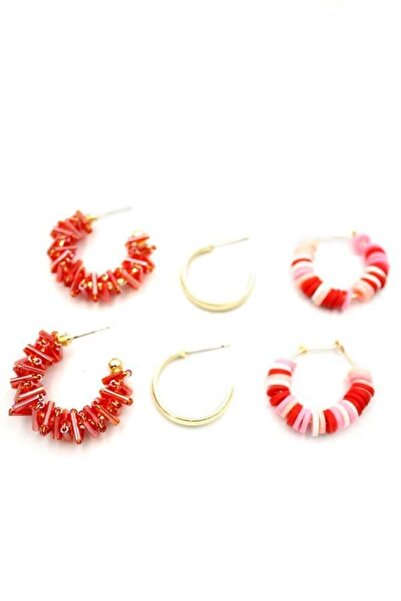 MENESSA Red Crystal Beaded Earrings