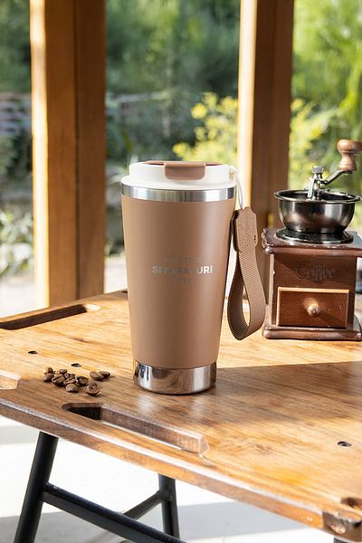 Vadi Stainless Steel Thermal Insulated Thermos Office Mug with Uncovered Lid 580 ml