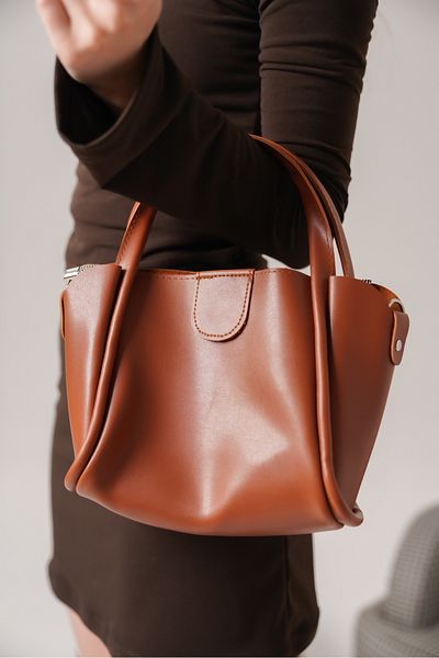Moda Değirmeni Дамска чанта за през рамо от естествена кожа, кафява, MD1275-316-0003