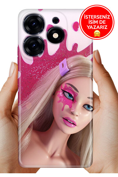 TECNO Spark Go 2024 Kılıf Desenli Baskılı Lens Korumalı Silikon Lucky-Barbie