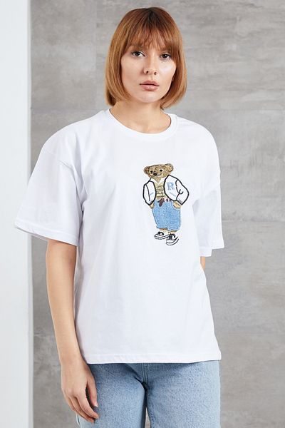 DPARİS Μπλουζάκι Oversize με κέντημα αρκουδάκι