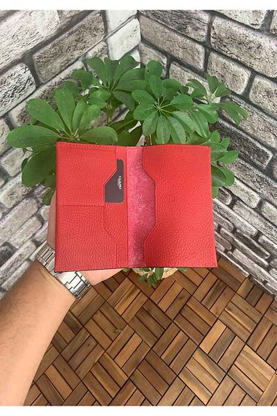GUARD Red Genuine Leather Passport Case - Grd 250308 Wt1323