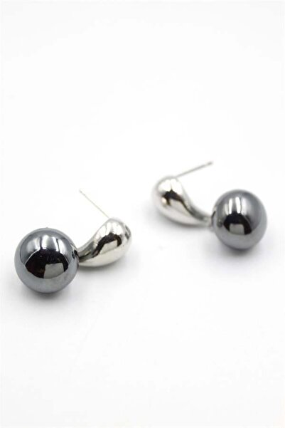 MENESSA أقراط من اللؤلؤ الفضي