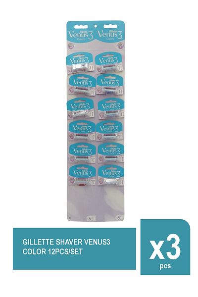 Gillette SHAVER VENUS3 COLOR 12PCS/SET X 3