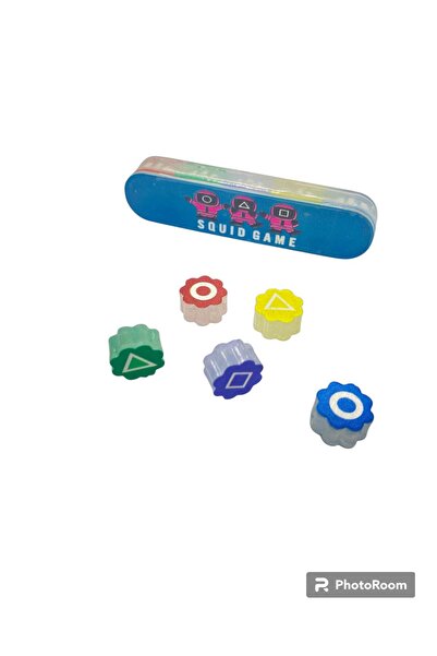 practical house Akrilik Doğal Boyalı Squid Game Oyun 5 Taş Seti Renkli Taş Gonggi, Beş Taş, Kalamar Oyunu