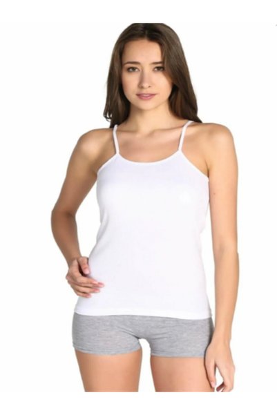 Polarex Tutku 3-Piece Ribbed Cotton Rope Strap Women's Undershirt