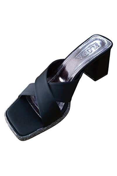 BİLENER Flora 748 Жіночі капці на товстому каблуці з камінцями