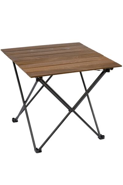 Funky Chairs Elegance Ceviz Desen Katlanabilir Kamp Ve Piknik Masası 68x70x60cm