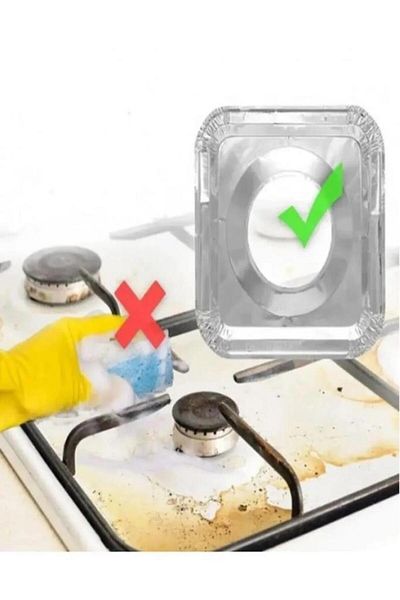 jetfast 20 Pieces Square Stove Top Oil Protective Aluminum Plate 23X23 cm