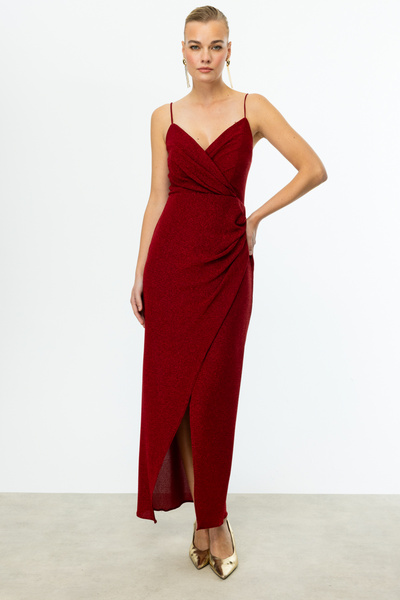 Mi Pret a Porter Mi İp Askılı Uzun Simli Elbise