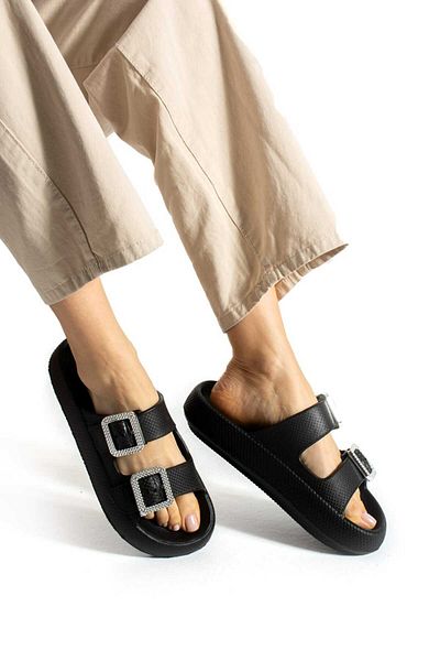 birrbazaar Women's Luxury Eva Non-Slip Adjustable Buckle Daily Lightweight Stylish Modern Young Mother Slippers