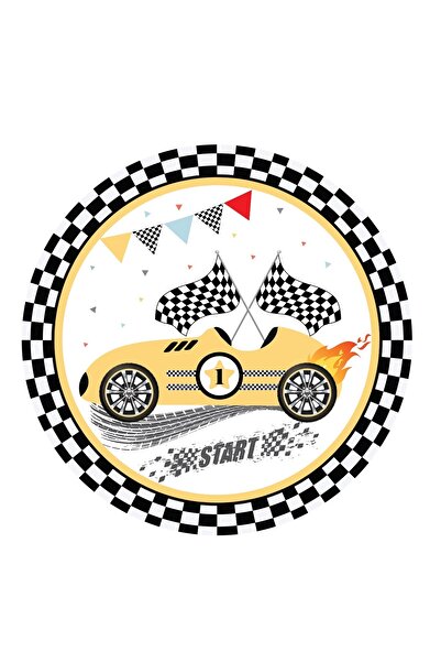 kidspartim Yarış Arabaları Temalı Karton Tabak 23 cm 8 Adet