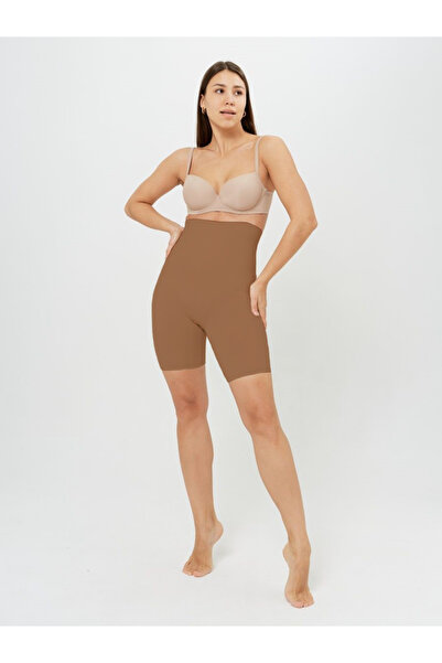 MİSTİRİK Porfy Model Laser Cut 5-Zone Extra Tight Corset Brown Color096