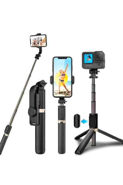 newnet LIVE-K8 Tripod / Selfie Çubuğu 130 cm Bluetooth Kumandalı 360° Döndürü...