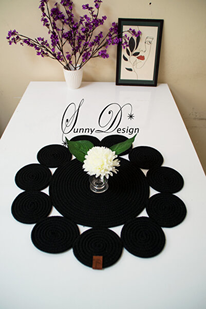 MY SUNNY DESİGN jüt hasır papatya runner dekor sunum  amerikan servis