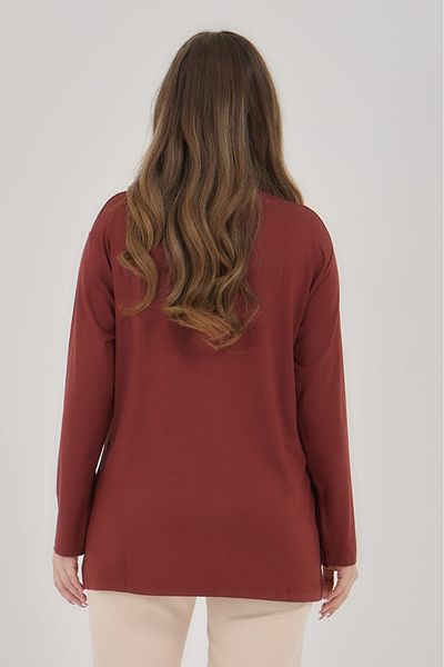 Elçelya Moda Γυναικεία μπλούζα με λαιμόκοψη V Lycra Daily Seasonal Mother χτενισμένη βαμβακερή μπλούζα