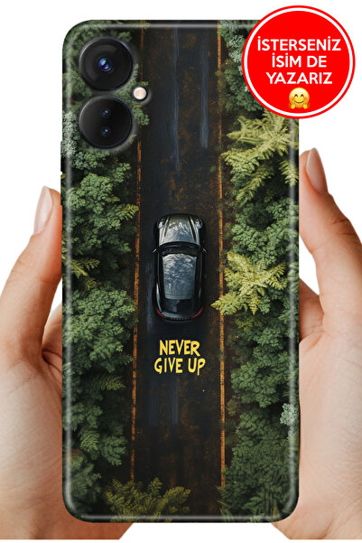 omix X3 Kılıf Desenli Baskılı Kamera Korumalı Silikon Never Give Up555
