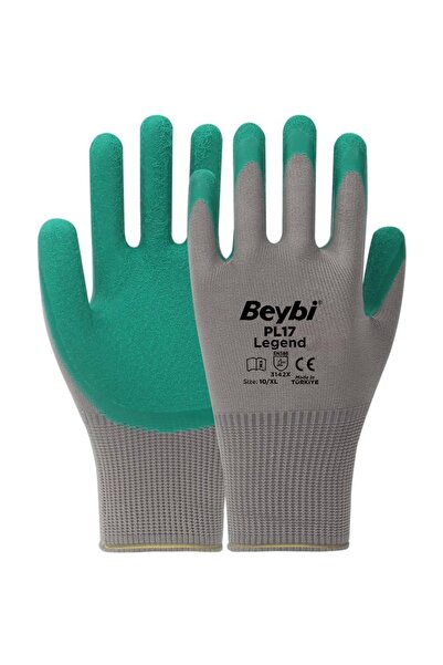 Beybi BEYBİ PL17 10 Beden Gri-Yeşil 12li Paket Legend Polyester Örme Lateks E...