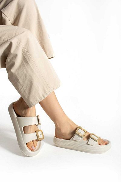 birrbazaar Women's Luxury Eva Non-Slip Adjustable Buckle Daily Lightweight Stylish Modern Young Mother Slippers