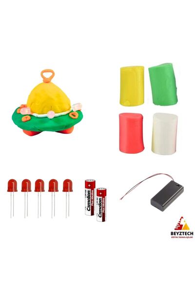 Fapatech Uzay Ufo Elektrik Devre Oyun Hamuru Seti – Stem Fen Bilimleri Elektr...