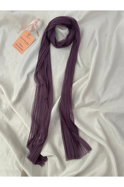 Nurcanilirboutique Zarif pliseli lila fular