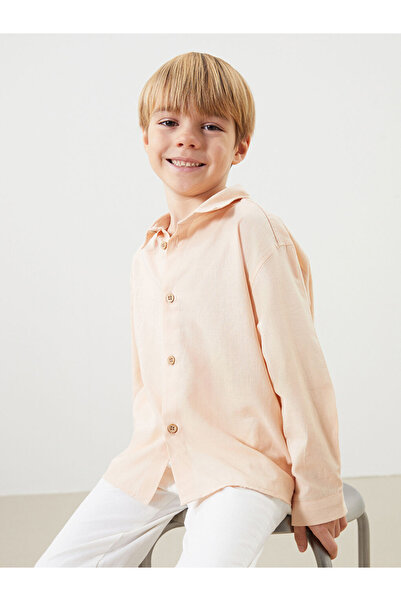 LC Waikiki Standard Mold Linen Blended Poplin Fabric Stylish and Comfortable Baby Boy Shirt and Pants Set