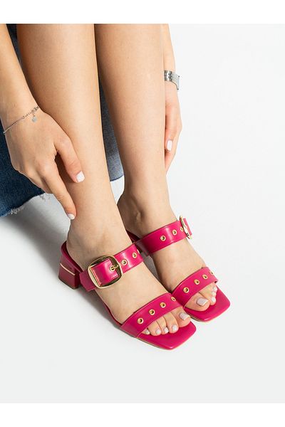 ALEMDAR AYAKKABI Γυναικείες παντόφλες ZEST Fuchsia Buckle Detail
