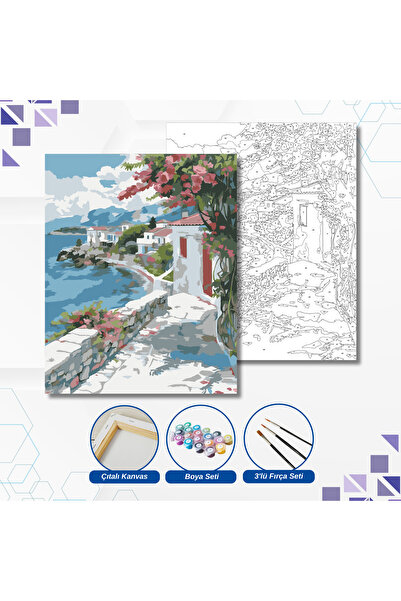 tuvval KOPYA - Sayılarla Boyama Set BODRUM SAHİL 40X50 Cm