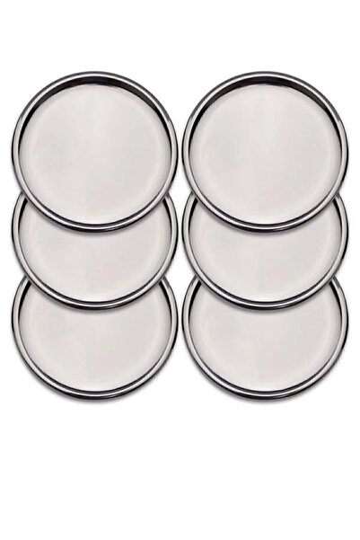 Ahinur Mutfak 6 قطع من الفولاذ المقاوم للصدأ مقاس 21. سم، صينية تقديم الشاي و...