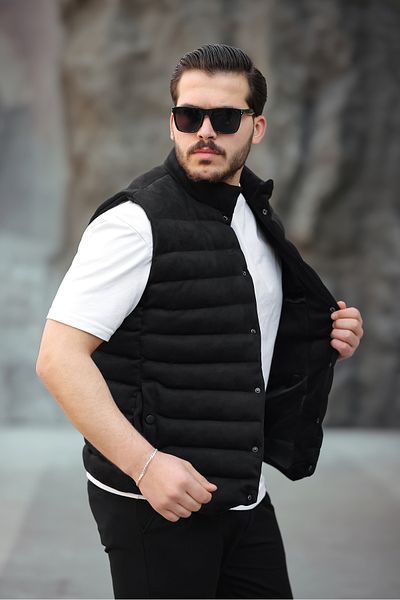 BYzıt Men's Suede Puffer Vest