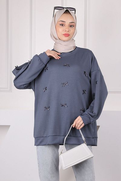 İmajButik Καπνιστή κορδέλα Λεπτομερής Modal Sweat